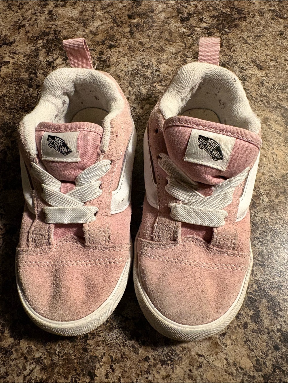 Vans Kids Pink Suede Low-Top Sneakers with White Accents